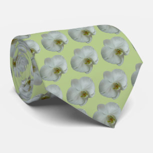 Elegante Blume Weiß Orchid Botanisch Krawatte