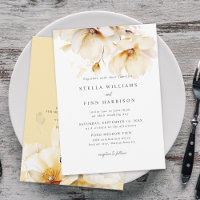 Elegante Blume White Yellow Gold QR Code Hochzeit