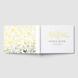 Elegante Blume Zeichnend Hochzeit Gästebuch