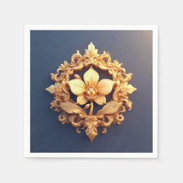 Elegante Blume zum Verzierten Hintergrund Serviette