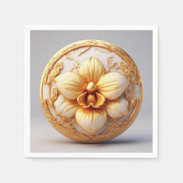 Elegante Blume zum Verzierten Hintergrund Serviette