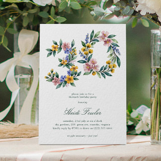 Elegante Blumen 30' Botanisch 30. Geburtstag Einladung