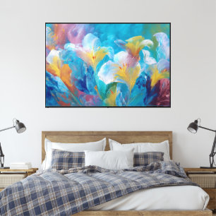 Elegante Blumen-Abstrakte Wandkunst Dekoration fü Leinwanddruck