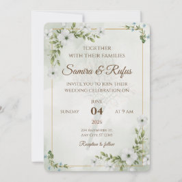 Elegante Blumen - Anpassbares Rustikales Boho Einladung