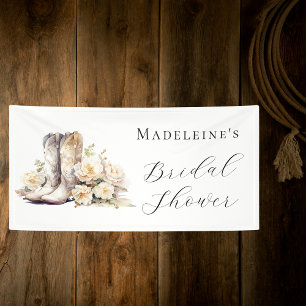 Elegante Blumen-Aquarell-Stiefel Brautparty Banner