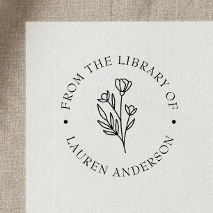 Elegante Blumen aus der Bibliothek des Exlibris Permastempel