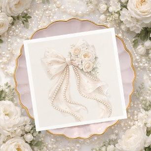 Elegante Blumen-Baby-Party mit Schleife Serviette