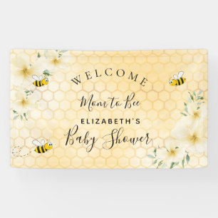 Elegante Blumen-Baby-Shower Honigwaben-Mama-zu-Bie Banner
