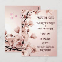 Elegante Blumen Blossom Hochzeit Einladungen