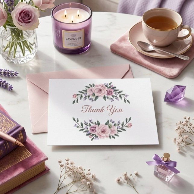 Elegante Blumen Dankeskarte (Von Creator hochgeladen)