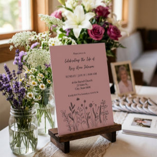 Elegante Blumen "Das Leben feiern" Beerdigung Einladung