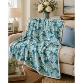 Elegante Blumen-Decke mit vintage Charme Fleecedecke