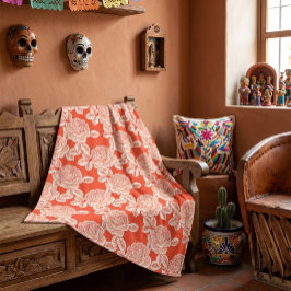 Elegante Blumen-Decke mit vintage Charme Fleecedecke