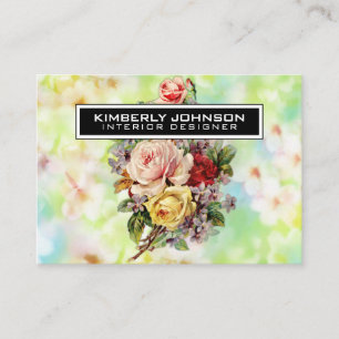 Elegante Blumen-Design Visitenkarte 3.5x2.5