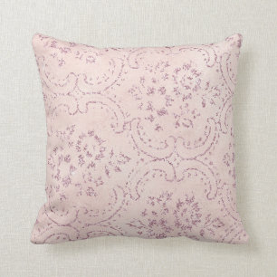 ELEGANTE BLUMEN ELEMENTE VINTAGE ROSA KISSEN