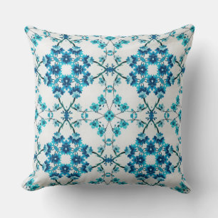 Elegante Blumen Floral Blau Kissen