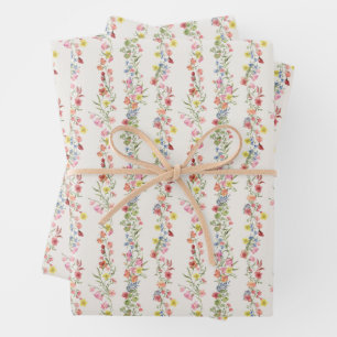 Elegante Blumen Geschenkpapier Set