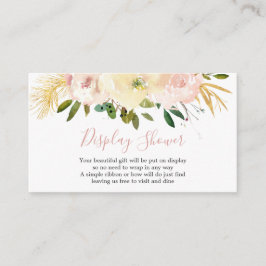 Elegante Blumen Gold Blush Rosa Display Dusche Begleitkarte
