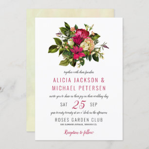 Elegante Blumen Grün rustikale Aquarellhochzeit Einladung