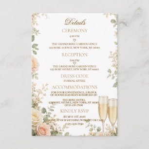 Elegante Blumen-Hochzeit-Beilagekarten Begleitkarte