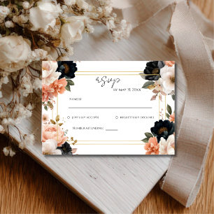 Elegante Blumen-Hochzeit-RSVP-Karte RSVP Karte