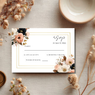 Elegante Blumen-Hochzeit-RSVP-Karte RSVP Karte