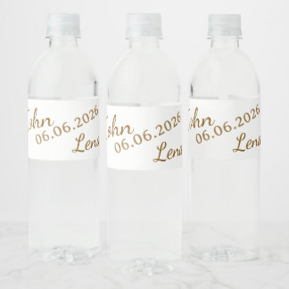 Elegante Blumen-Hochzeits-Wasserflaschen-Etiketten Wasserflaschenetikett