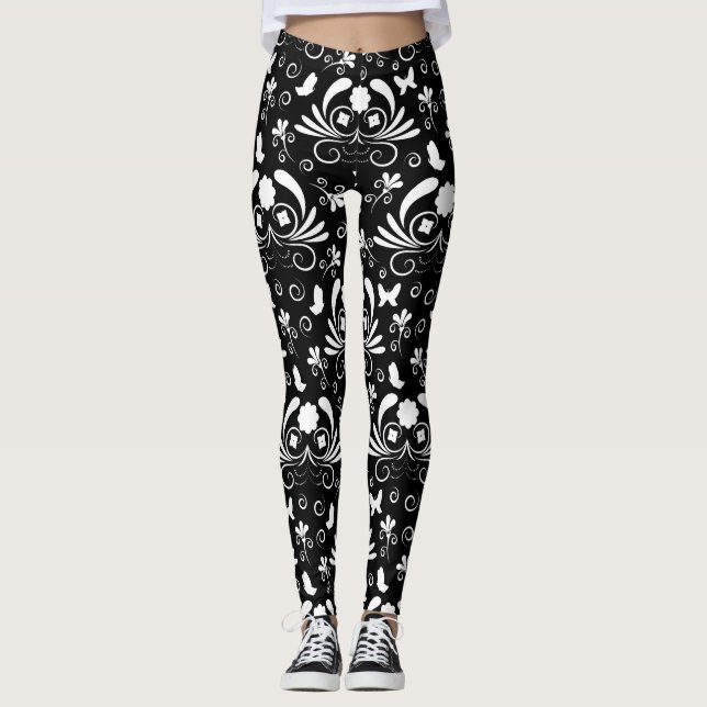 Elegante Blumen Leggings (Vorderseite)