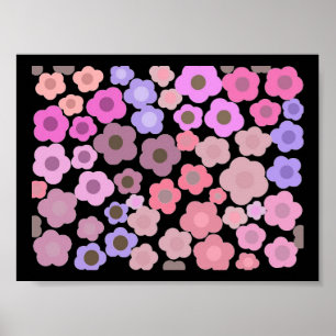 Elegante Blumen-Mirage Poster