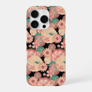 Elegante Blumen Ornament Frühling Peach Garden Boh iPhone 16 Pro Hülle