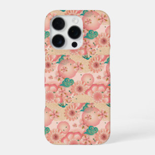 Elegante Blumen Ornament Frühling Peach Garden Boh iPhone 16 Pro Hülle