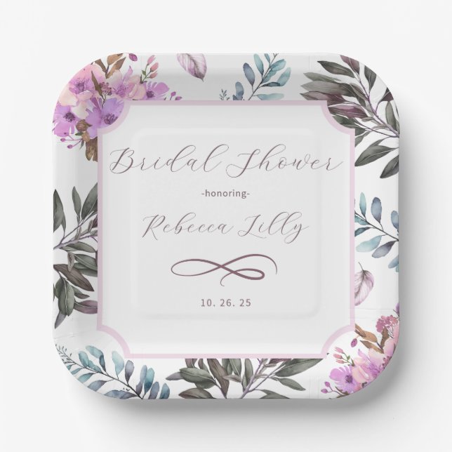 Elegante Blumen  Pappteller (Vorderseite)