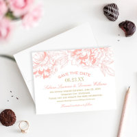 Elegante Blumen Peony Wedding Coral und Gold