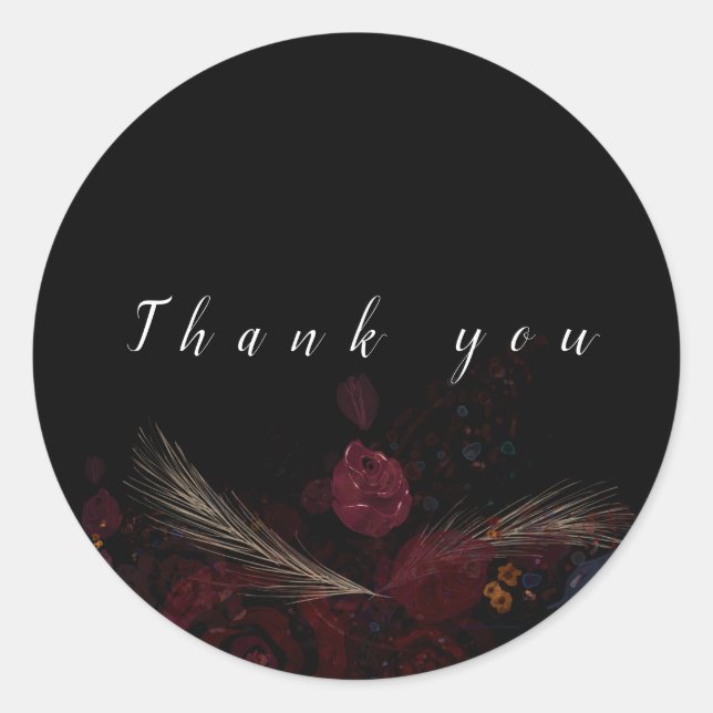 Elegante Blumen Runder Aufkleber (Vorderseite)