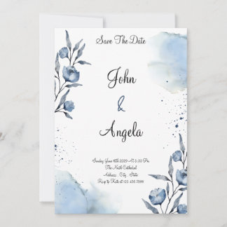 Elegante Blumen Save the Date Weeding Einladung
