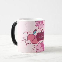 Elegante Blumen-Schriftzug mit individuellem Namen Verwandlungstasse