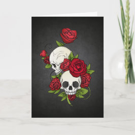 Elegante Blumen Skulls Dia de los Muertos Card Karte
