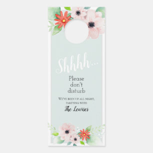 Elegante Blumen stören den Empfang von Hochzeiten Türanhänger