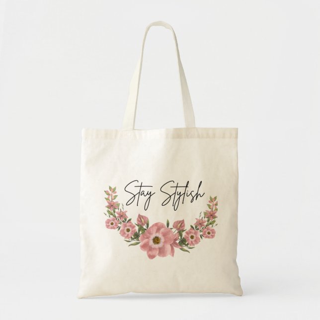 Elegante Blumen-Tasche Tragetasche (Vorne)