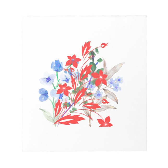 Elegante Blumen- und Blätterkunst | Minimal  Notizblock (Vorderseite)