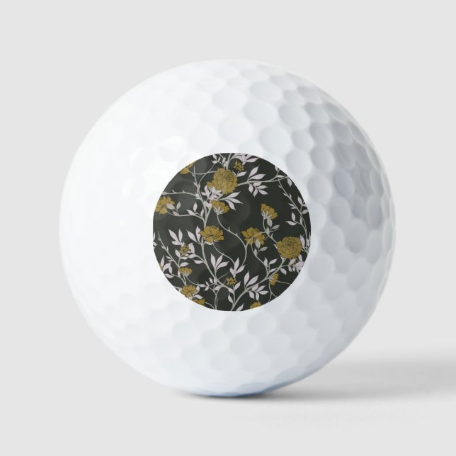Elegante Blumen: Vintages Musterdesign. Golfball (Vorderseite)