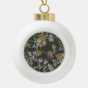 Elegante Blumen: Vintages Musterdesign. Keramik Kugel-Ornament