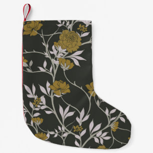 Elegante Blumen: Vintages Musterdesign. Kleiner Weihnachtsstrumpf