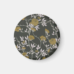 Elegante Blumen: Vintages Musterdesign. Magnet