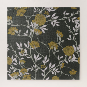 Elegante Blumen: Vintages Musterdesign. Puzzle