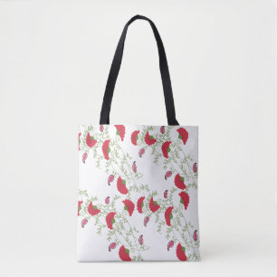 Elegante Blumen-Volkskunst-Leinwand-Tasche
