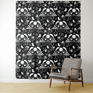 Elegante Blumen Wandteppich