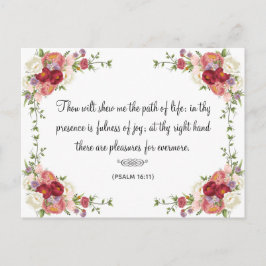 Elegante Blumenbibel - religiöses Zitat Postkarte