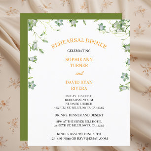 Elegante Blumenblume Budget Probe Abendessen Flyer