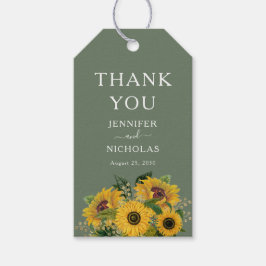 Elegante Blumenblumen Grüne Hochzeit Geschenkanhänger